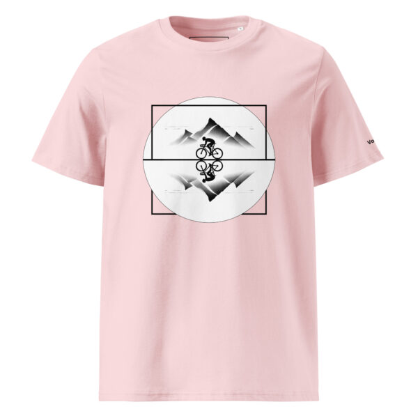 Vélo Musculaire - Vélo des cimes - « Au Sommet de ton Toit » - T-shirt unisexe en coton biologique couleurs claires – Image 21