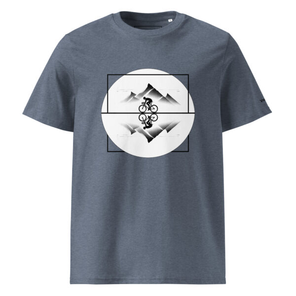 Vélo Musculaire - Vélo des cimes - « Au Sommet de ton Toit » - T-shirt unisexe en coton biologique couleurs claires – Image 13