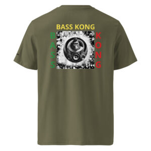 Kong Spirit - Bass Kong - "Roots & Reverb" - T-shirt unisexe en coton biologique couleurs claires