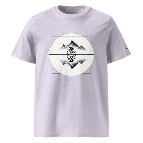 Vélo Musculaire - Vélo des cimes - « Au Sommet de ton Toit » - T-shirt unisexe en coton biologique couleurs claires – Image 25