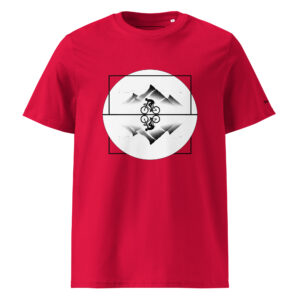 Vélo Musculaire - Vélo des cimes - « Au Sommet de ton Toit » - T-shirt unisexe en coton biologique couleurs claires