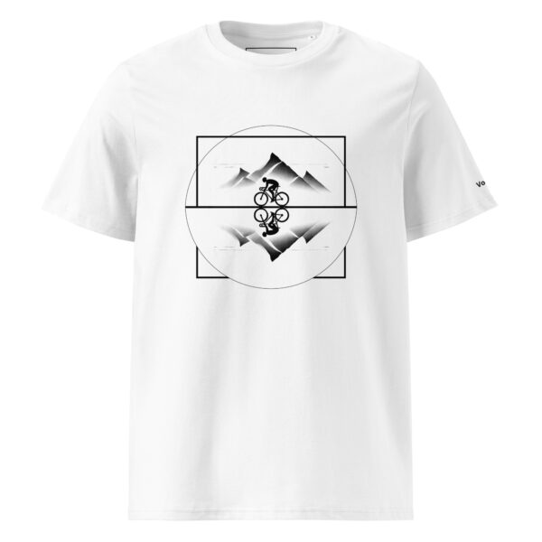 Vélo Musculaire - Vélo des cimes - « Au Sommet de ton Toit » - T-shirt unisexe en coton biologique couleurs claires – Image 29
